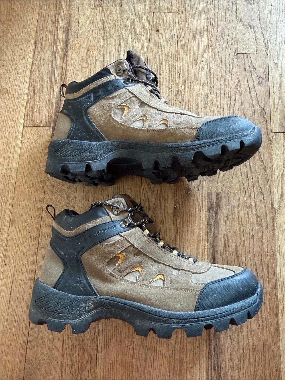 Ozark Trail Men's Putty 2 Waterproof Hiking Boots Brown Suede Leather Mid Hiker